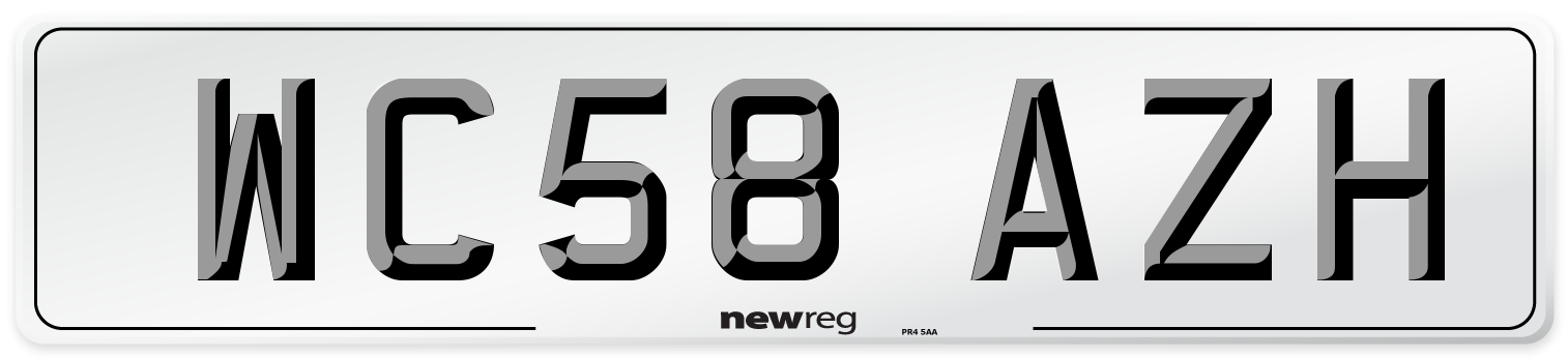 WC58 AZH Number Plate from New Reg